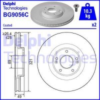 Delphi BG9056C - DELPHI HYUNDAI гальмівний диск передн.лакірів.! Santa Fe 06-