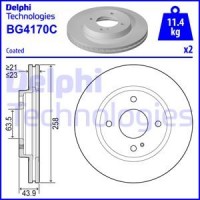 Delphi BG4170C - DELPHI FORD диск гальм.передн. лакірів.! Fiesta 08-