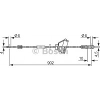 BOSCH 1987477349 - BOSCH O VOLVO трос ручного гальма задн. прав. 740-760-940-960