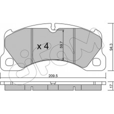 Cifam 822-957-3 - Комплект гальмівних накладок, дискове гальмо