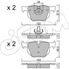 Cifam 822-644-4 - Комплект гальмівних накладок, дискове гальмо