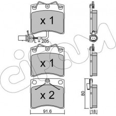 Cifam 822-163-2 - Комплект гальмівних накладок, дискове гальмо