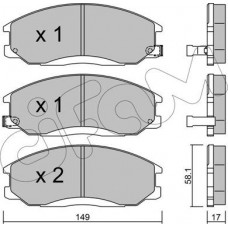 Cifam 822-364-0 - CIFAM HYUNDAI Гальмівні колодки передні H-1. Santa Fe 01-. SsangYong Actyon. Kyron. Rexton 02-