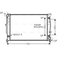 Ava Quality Cooling AIA2125 - Радиатор охлаждения двигателя AUDI A4 AT --AC 96-00 Ava