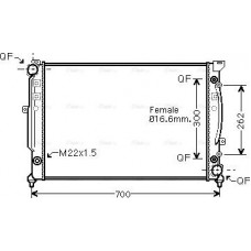 Ava Quality Cooling AIA2125 - Радиатор охлаждения двигателя AUDI A4 AT --AC 96-00 Ava