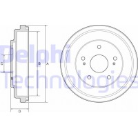 Delphi BF609 - DELPHI SUZUKI Гальмівний барабан SX4 - SX4 CLASSIC 07-