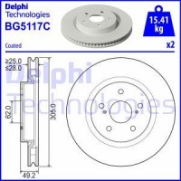 Delphi BG5117C - DELPHI TOYOTA гальмівний диск Camry 17-. Rav 4 V 18-