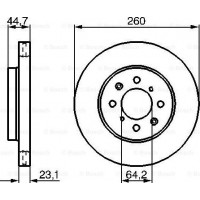 BOSCH 0986479226 - BOSCH HONDA диск гальм. передн. Civic 02-