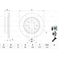 BOSCH 0986479E75 - BOSCH SUZUKI диск гальмівний передн.Ignis.Wagon.Opel