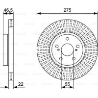 BOSCH 0986479W13 - BOSCH TOYOTA диск гальм. передн. Corolla 1.6-1.8VVTi 07-