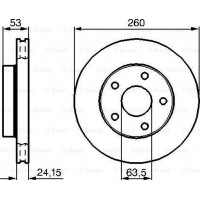 BOSCH 0986478195 - BOSCH FORD диск гальмівний Scorpio 85- вентильований