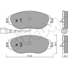 Cifam 822-952-0 - CIFAM W К-т передних торм. колодок Golf VII. Passat 10-. SKODA Octavia 12-