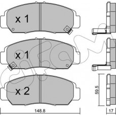 Cifam 822-462-0 - CIFAM HONDA Гальмівні колодки передн.FR-V. Legend 05-.Stream 01-