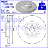 Delphi BG9337C - DELPHI диск гальм. передн. AUDI Q7