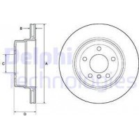 Delphi BG4695C - DELPHI диск гальм. задн. BMW E60 525