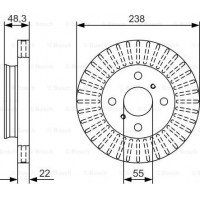 BOSCH 0986479A63 - BOSCH диск гальм. передн. TOYOTA COROLLA  97-