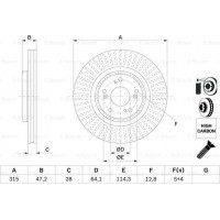 BOSCH 0986479F12 - BOSCH диск гальм. передн. HONDA CR-V 15-