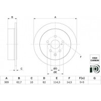 BOSCH 0986479G61 - BOSCH TOYOTA  диск гальмівний задн.Lexus RX 450h 09-