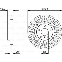 BOSCH 0986479V60 - Диск гальмівний INFINITI-NISSAN FX35-FX-Maxima F 3.5-4.5 02-08