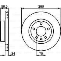 BOSCH 0986478594 - BOSCH гальмівний диск перед. OPEL Omega B 2.0i 93-00