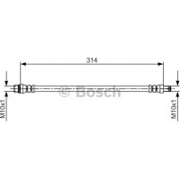 BOSCH 1987481718 - BOSCH шланг гальмівний передн. 15". DACIA Logan 07-