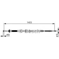 BOSCH 1987482390 - Тросовий привод, стоянкове гальмо