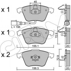 Cifam 822-549-2 - CIFAM AUDI гальмівні колодки перед. A3-TT VW Golf V. Passat 05- SEAT Leon з датчик.