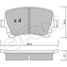 Cifam 822-553-0 - CIFAM VW гальмівні колодки задн. Audi A3 03-Golf V. Caddy III. TouranSkoda Octavia