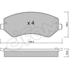 Cifam 822-524-0 - Комплект гальмівних накладок, дискове гальмо