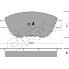 Cifam 822-322-1 - CIFAM  PEUGEOT гальмівні колодки дискові 307 01-.Citroen Berlingo.Fiat Doblo