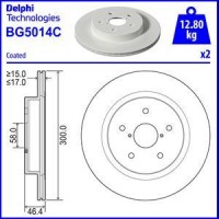 Delphi BG5014C - DELPHI SUBARU гальмівний диск задн.OUTBACK 2.0 D 14-