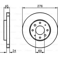 BOSCH 0986479140 - BOSCH  MITSUBISHI диск гальмівний передн.Galant 89-2003