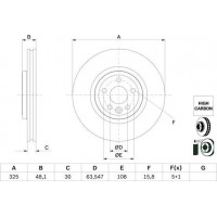 BOSCH 0986479G32 - BOSCH диск гальм. передн. RANGE ROVER 17-