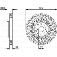 BOSCH 0986479V64 - BOSCH диск гальм. передн. прав. LEXUS LS 06-