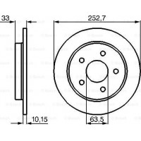 BOSCH 0986478196 - BOSCH FORD диск гальмівний задній SCORPIO 25210