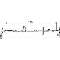 BOSCH 1987482503 - BOSCH OPEL трос гальм лів. без эл. гальм. Astra J