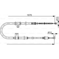 BOSCH 1987482183 - BOSCH MITSUBISHI трос ручного гальма задн. прав. Galant -04