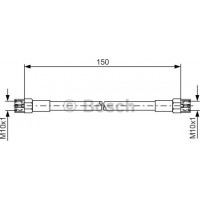 BOSCH 1987476143 - BOSCH AUDI шланг гальмівний прав. задній Audi 80 89-96