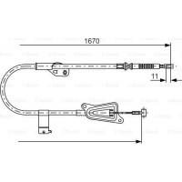 BOSCH 1987477943 - BOSCH трос ручного гальм. прав. NISSAN ALMERA TINO -06