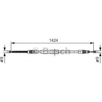 BOSCH 1987477665 - BOSCH трос ручного гальма задн. прав. Trafic