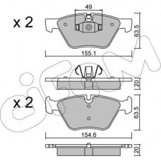 Cifam 822-557-5 - CIFAM Тормозные колодки перед. BMW 1-serie E87-88. 3-serie E90-91