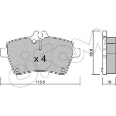Cifam 822-646-0 - Комплект гальмівних накладок, дискове гальмо