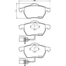 HELLA PAGID 8DB 355 010-731 - HELLA VW гальмівні колодки передн з датчик.овальний.розєм! A4-6.Passat.Skoda