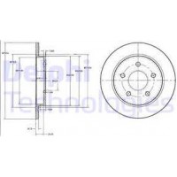 Delphi BG2332 - DELPHI FORD диск гальмівний задній Scorpio 252X10