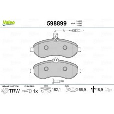 598899 VALEO КомплеК т гальмівних колодок, дискове гальмо
