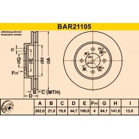 BAR21105 BARUM Гальмівний диск