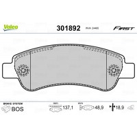 301892 VALEO Комплект гальмівних колодок дисковий гальм