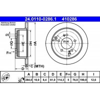 24.0110-0286.1 ATE Гальмівний диск