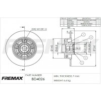 BD-4026-KT FREMAX Гальмівний диск