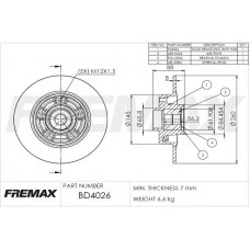 BD-4026-KT FREMAX Гальмівний диск